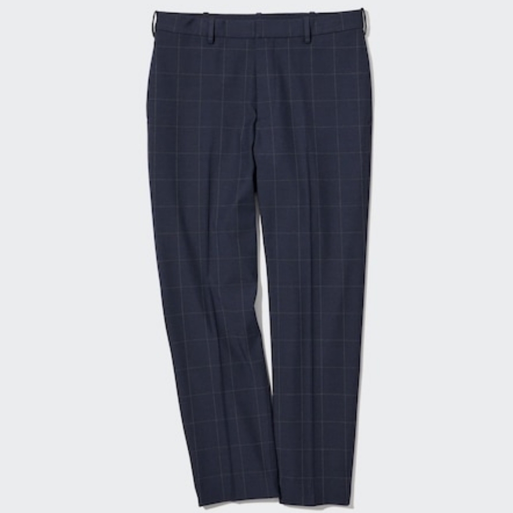 Uniqlo Navy Checkered Trousers